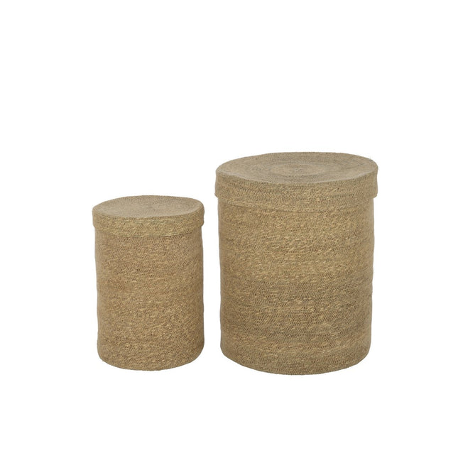 J-Line Set of 2 Baskets High Marie Seagrass Natural