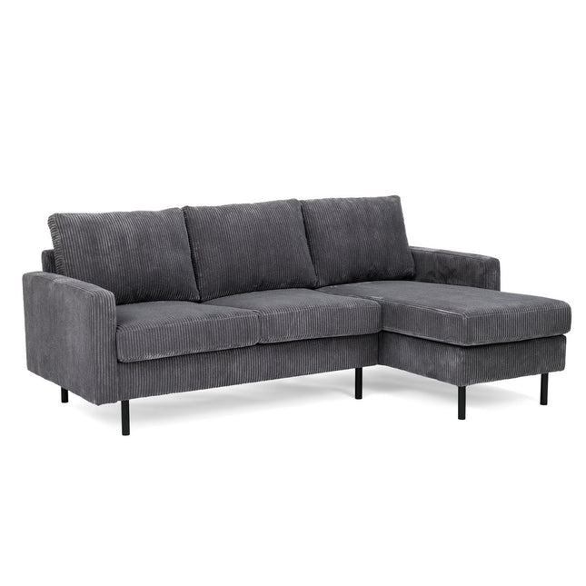 3 seater sofa CL L+R, fabric RIB, RIB230 anthracite