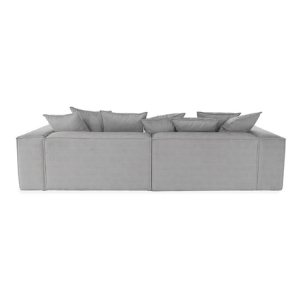 From Morris L-shaped sofa L/R, silver gray, exclusive corduroy from the Belgian company BRUTEX