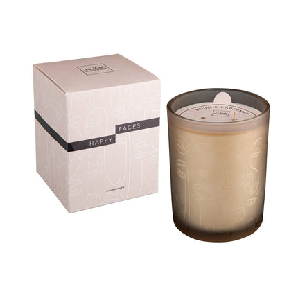 J-Line scented candle Happy Faces - beige - L - 70U