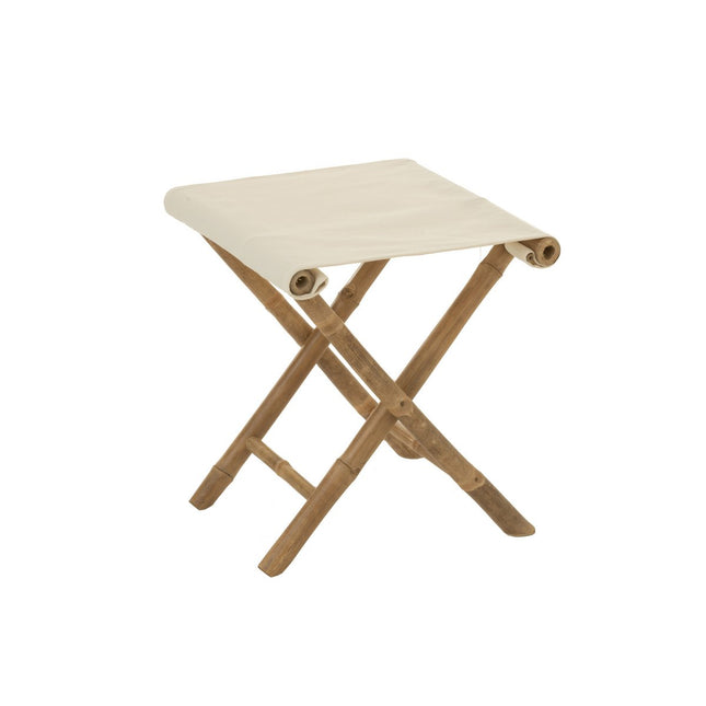 J-Line Foldable chair - bamboo/textile - natural/white