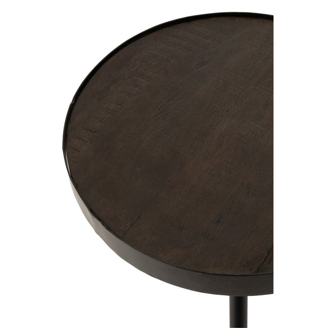 J-Line side table Fien - wood/iron - dark brown/black