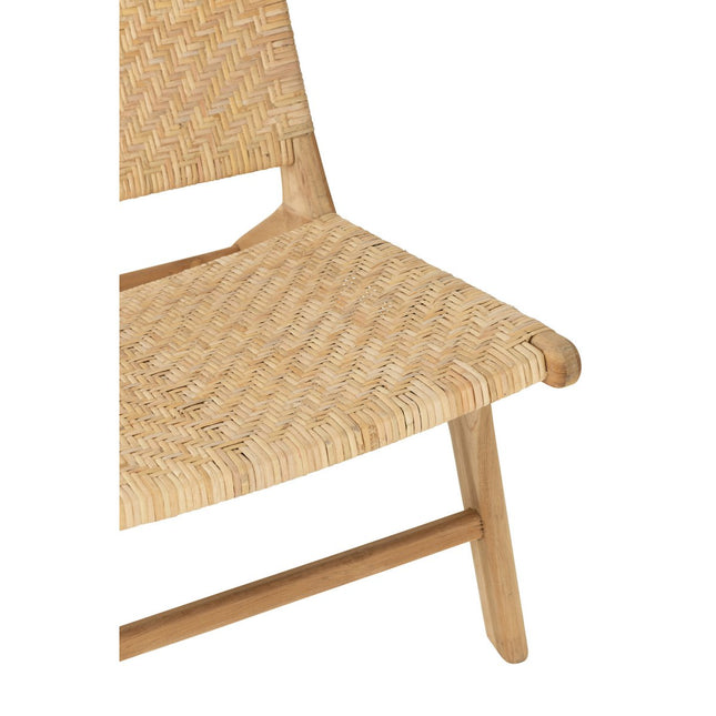 J-Line Seat Fixed Woven Rattan Natural