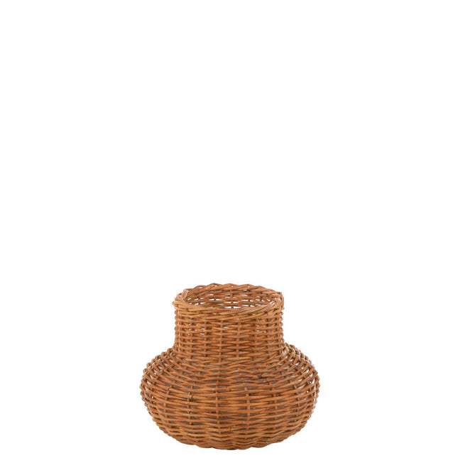 J-Line basket Vase shape Honey - rattan - yellow