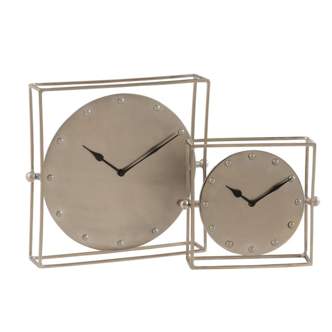 J-Line Square Floating clock - metal - silver - Ø 33 cm