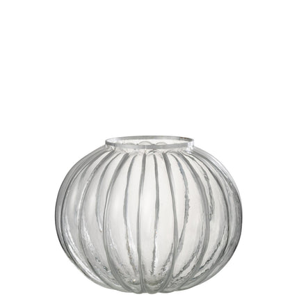 J-Line lantern Ball Stripe - glass - transparent/silver - large