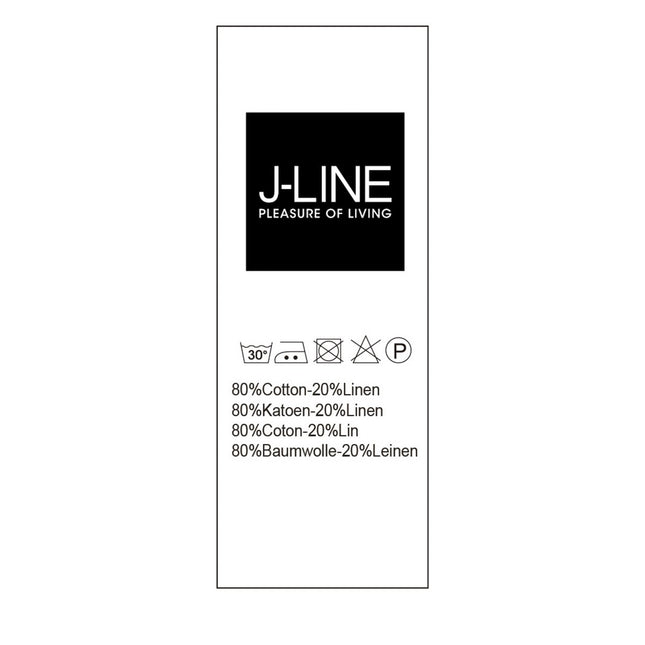 J-Line Plaid - linnen - blauwgrijs - 35 x 27 cm