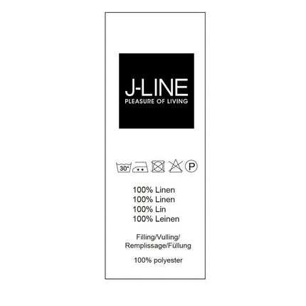 J-Line Kussen Stonewashed - linnen - lichtroze