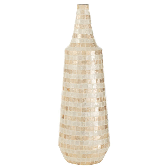 J-Line vase Long - shells/bamboo - beige