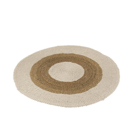J-line tapijt Rond - zeegras - wit/naturel - medium