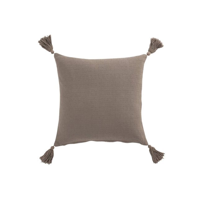 J-Line Cushion Flower And Tassels - cotton - taupe