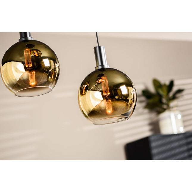 Hanglamp, 3-lichts,H850 goud