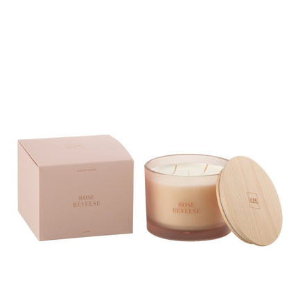 J-Line Scented Candle Accords Essentiels Rose Rêveuse-28H