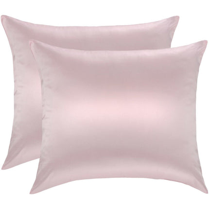 Value set 2x 100% Silk pillowcase Vintage Pink Glossy Hotel Closure - 22MM