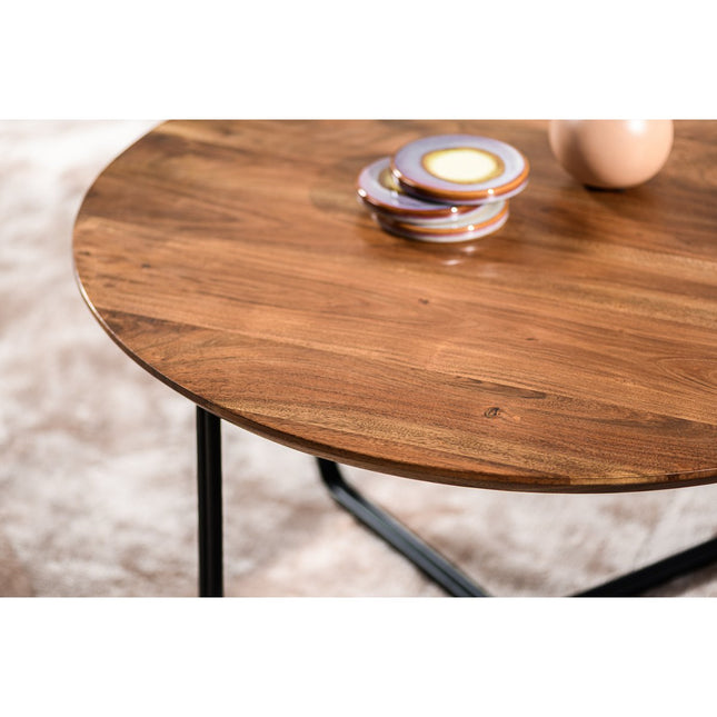 Coffee table round, 75 cm, B430 brown