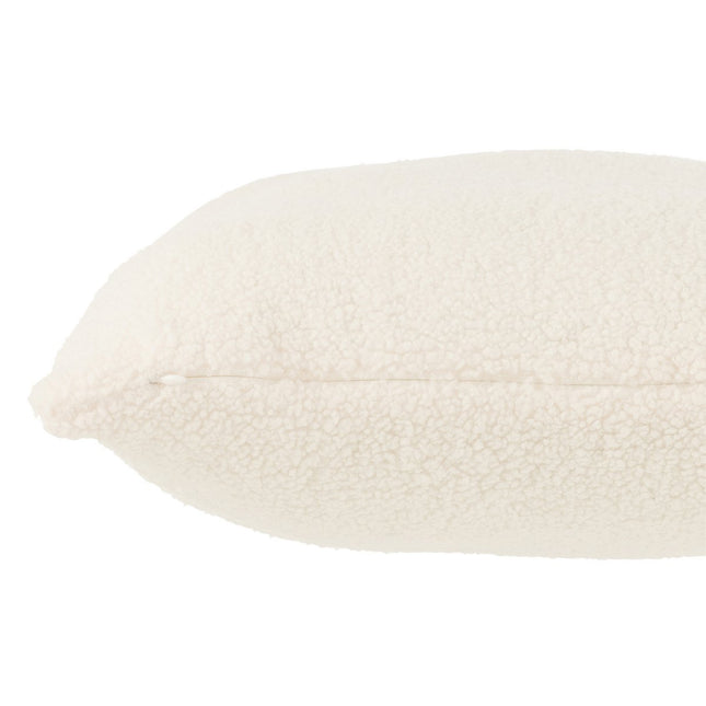 J-Line Cushion Teddy - polyester - white