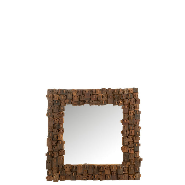 J-Line Mirror Syma Recycled Wood/Mirror Natural Small