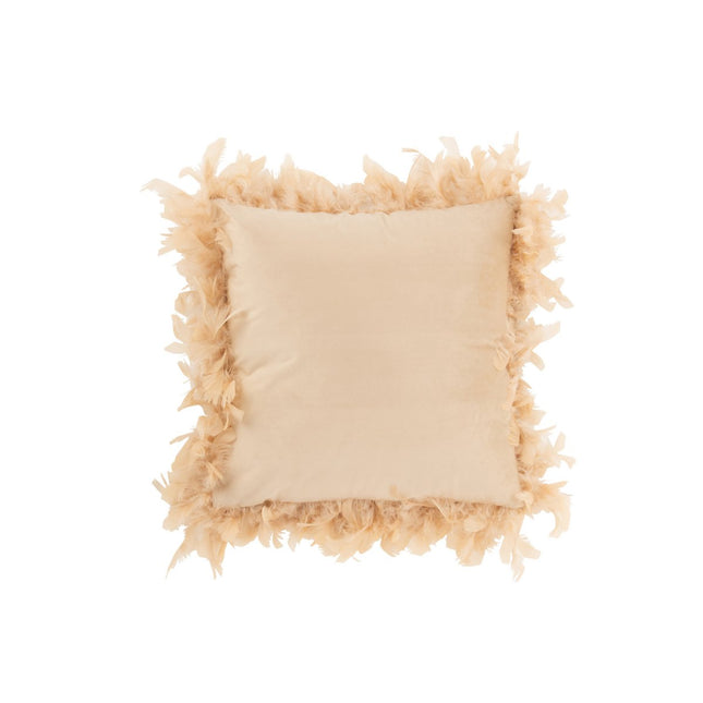 J-Line Cushion Plumes - polyester - pink/beige