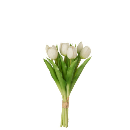 J-Line Bouquet of Tulips 7 Pieces Pu White Small