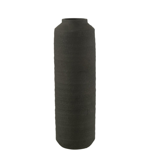J-Line vaas Cilinder Klei - keramiek - zwart - large