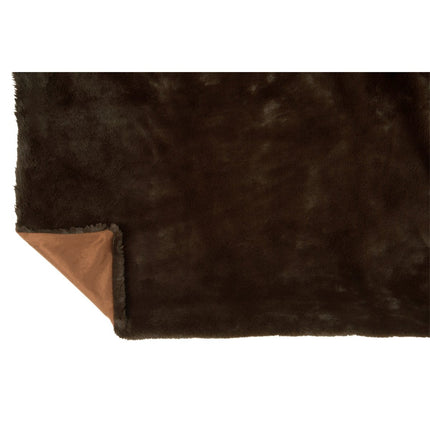 J-Line Plaid Cutie - polyester – 180x130 cm – dark brown
