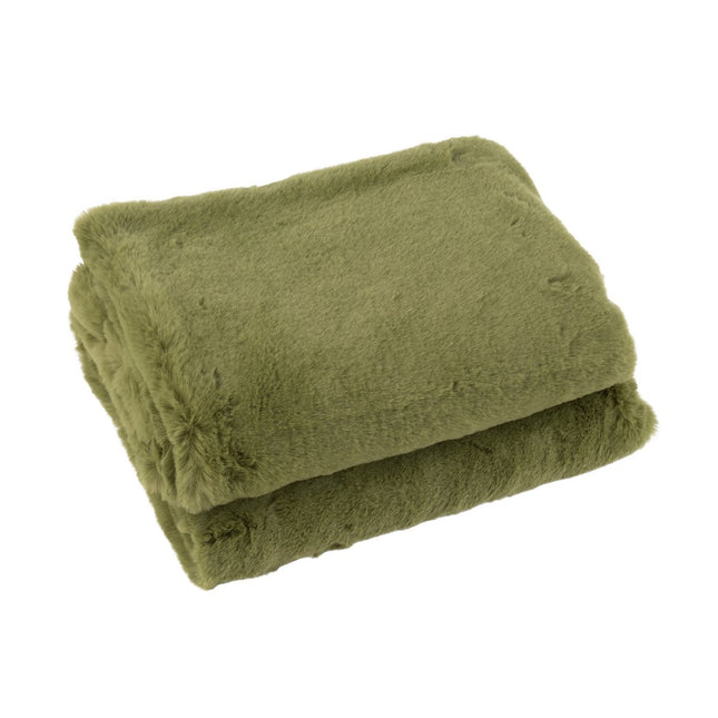 J-Line Plaid Cutie - Fleece Blanket – Polyester – 180x130 cm – Moss green