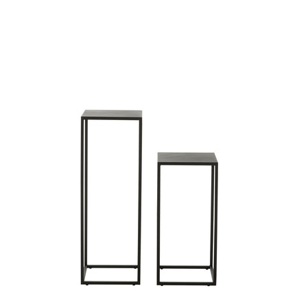J-Line side table Square - metal - black - set of 2