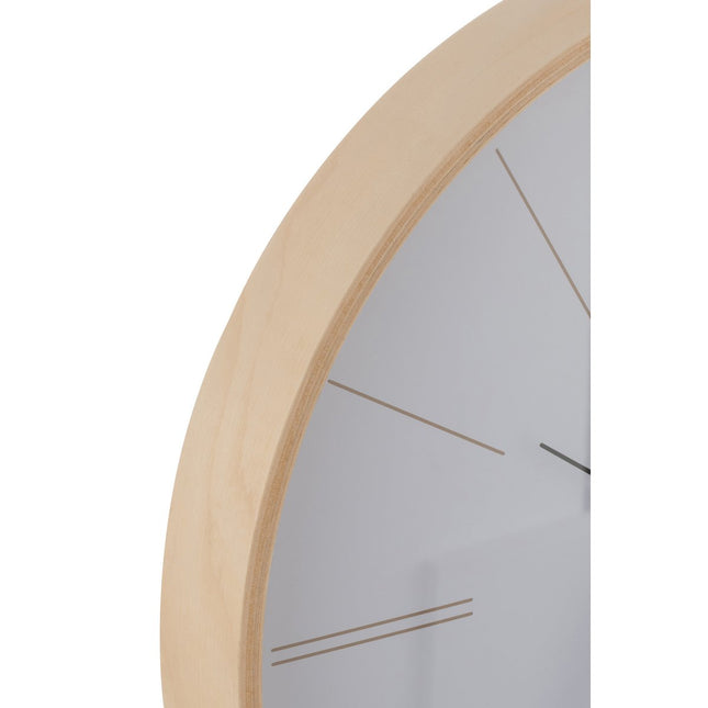 J-Line Chris clock - wood - natural - Ø 40 cm
