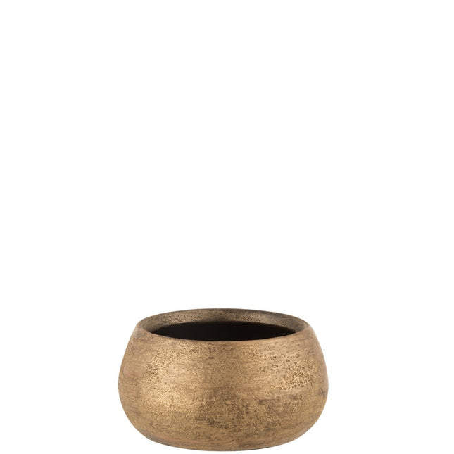 J-Line Flower Pot Uneven Layer Rough Ceramic Gold