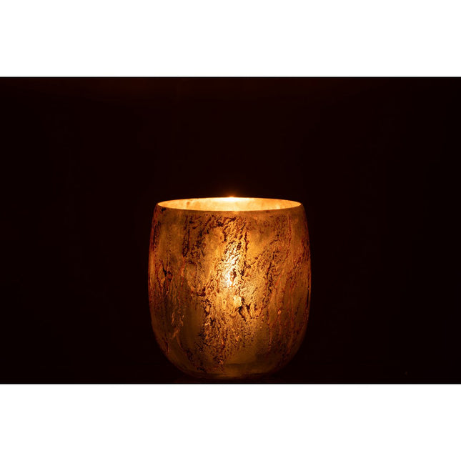 J-Line lantern - glass - brown/gold - medium