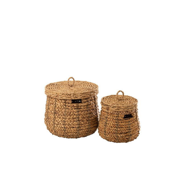J-Line Set of 2 Baskets Maurice Water Hyacinth Natural