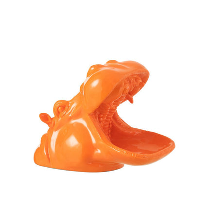 J-Line hippo Head - polyresin - orange
