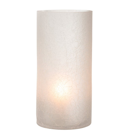 J-Line lantern Cylinder Crackle - glass - white - extra large