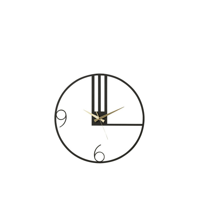 J-Line Lines clock - metal - black - S - Ø 49 cm