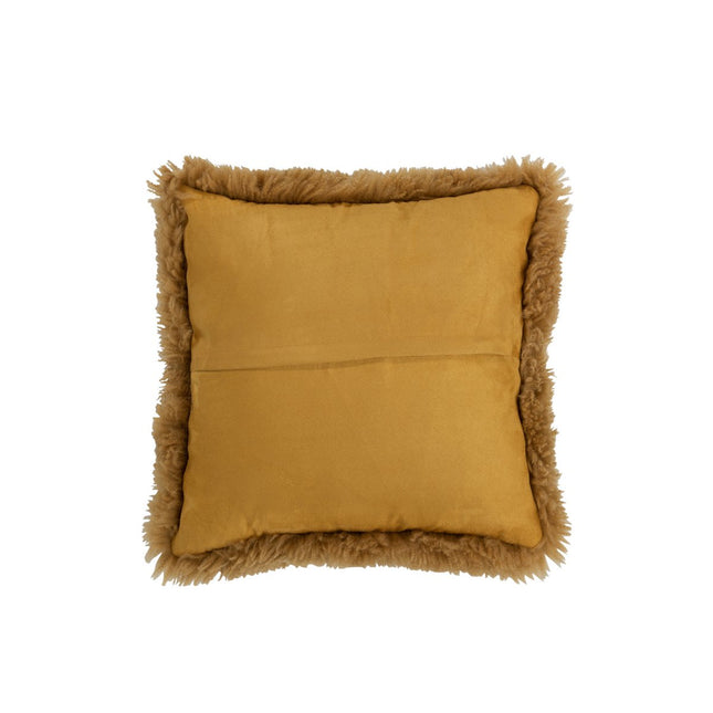 J-Line Cushion Square Sheepskin - polyester - ocher