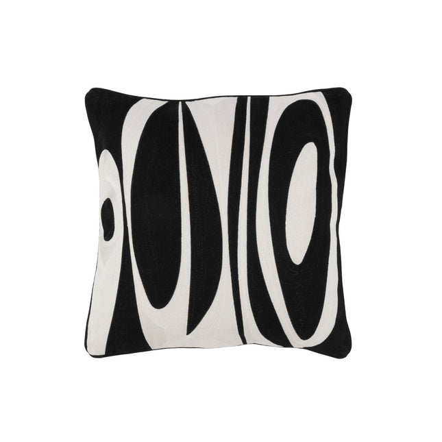 J-Line Cushion Milano - textile - white/black - 2 pieces