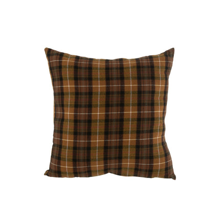 J-Line Cushion Checked - textile - brown