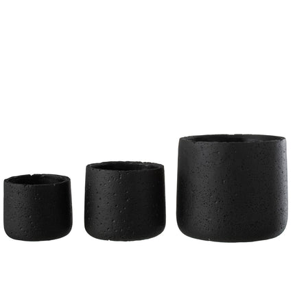 J-Line flower pot Potine - cement - black - large - Ø 19.00 cm
