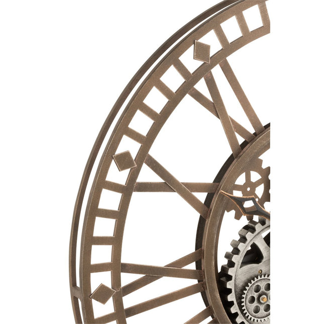 J-Line Radars Roman Numerals clock - metal - gold - Ø 7 cm