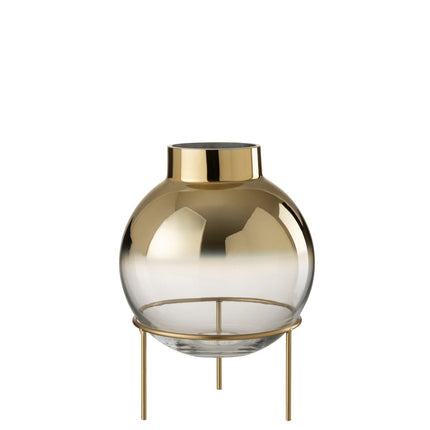 J-Line vase Ball On Foot - glass - gold/transparent