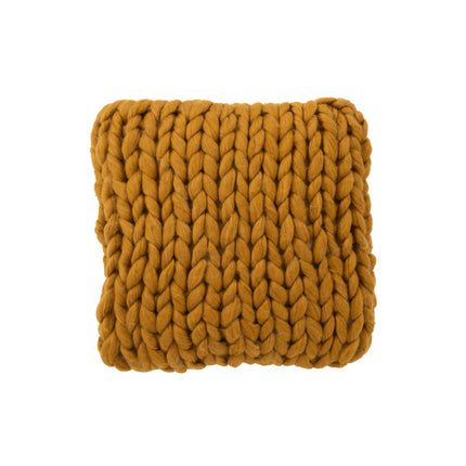 J-Line Cushion Knitted - polyester/acrylic - ocher