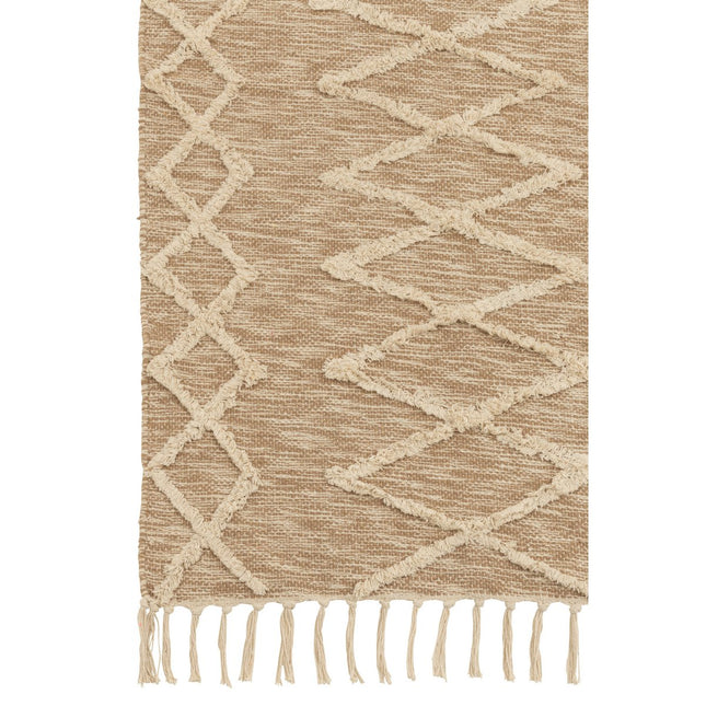 J-Line Zita tapijt - vloerkleed - katoen - beige