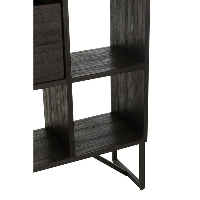 J-Line cabinet with drawers - recycled wood - black