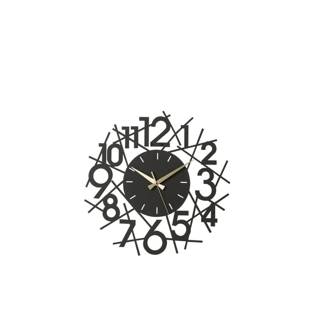 J-Line Numbers clock - metal - black - Ø 48 cm