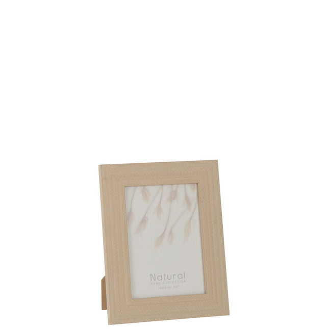J-Line photo frame - photo frame Woven - wood - light beige - 2 pieces