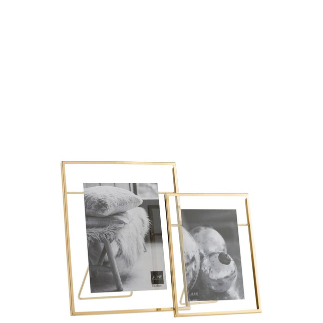 J-Line photo frame - photo frame - metal - gold/transparent - large