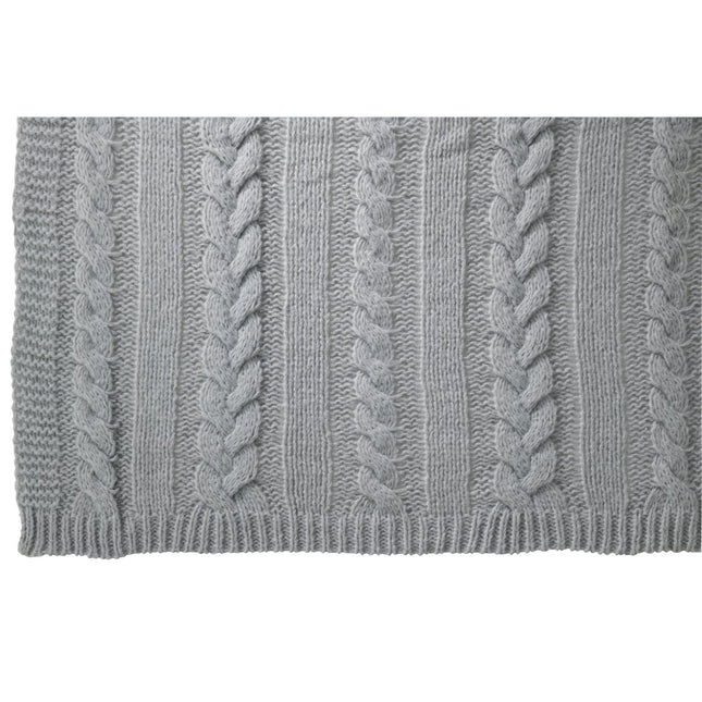 J-Line Plaid twist - polyester - grijs - 130 x 180 cm