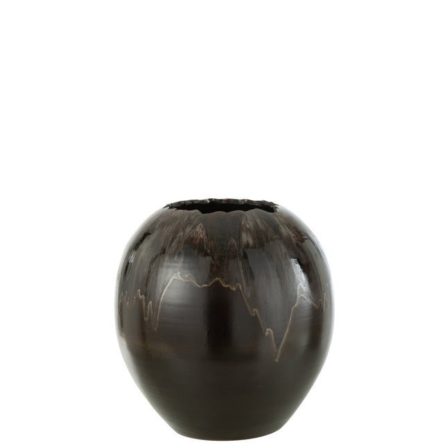 J-Line Flowerpot Ceramic Brown Medium