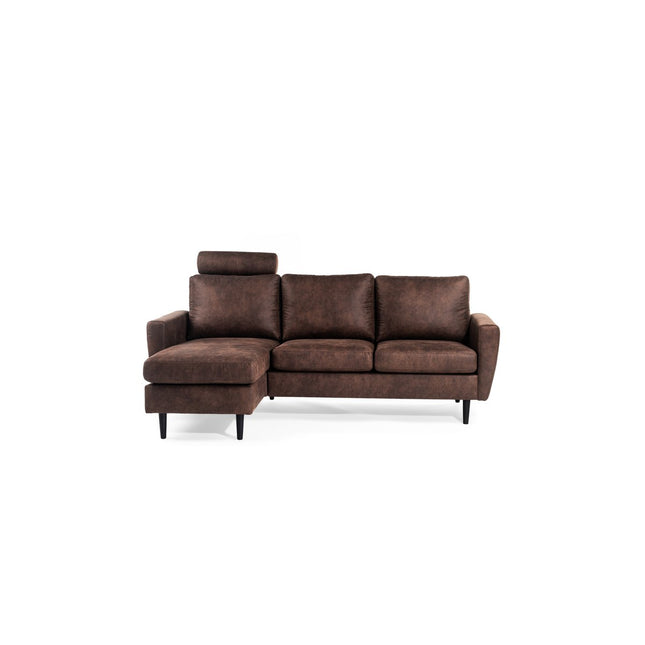 3 seater sofa CL L+R, with headrest, fabric Savannah, S430 brown