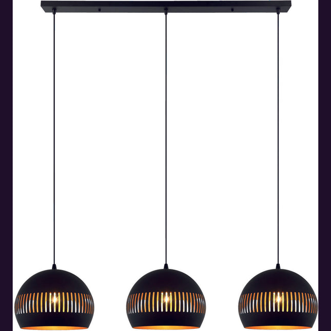 Hanging lamp, 3-light, H340 black